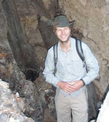 Jesse in root burn hole in early Septembe